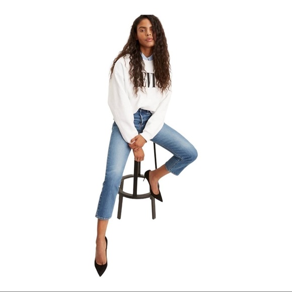 LEVI’S Wedgie High Rise Straight Leg Rigid Denim Jeans Premium Blue 28 - Picture 5 of 12